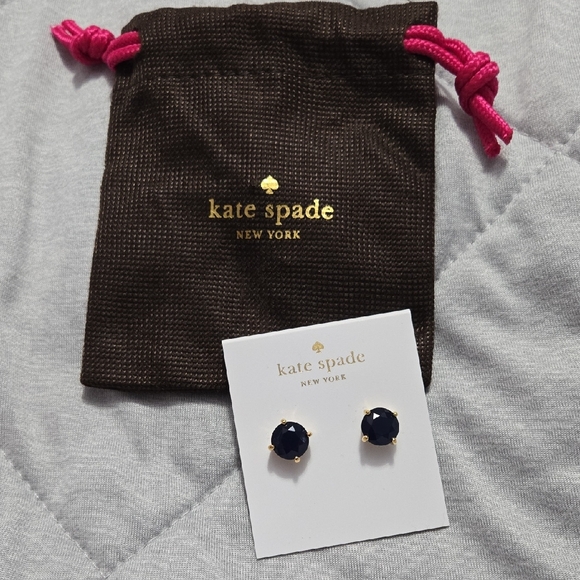 kate spade Jewelry - Kate Spade Stud Earrings - Navy Stone With Gold - NEW With Dust bag